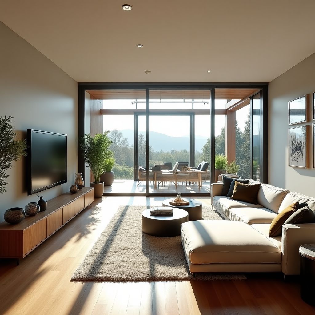 Nowoczesny salon w zrenovowanym domu w Katowicach